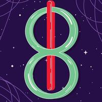 Abstract Cosmic Design Intertwined Rings and Central Column vector