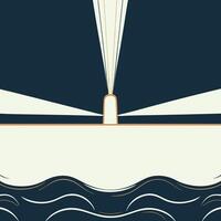 Abstract Seascape Waves, Light Rays, and Minimalist Design vector