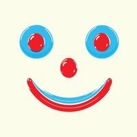 Joyful Abstract Face Red and Blue Circles, Smile vector