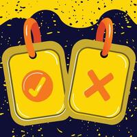 Decision Making Right or Wrong Choices, Yes or No Tags vector