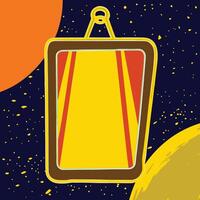 Abstract Cosmic Frame Yellow, Red, and Brown Design vector