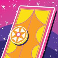 Abstract Cosmic Portal Geometric Shapes and Vibrant Colors vector