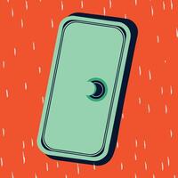 Abstract Door with Crescent Moon Detail vector