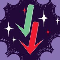 Opposite Arrows Up and Down Trend Visual vector