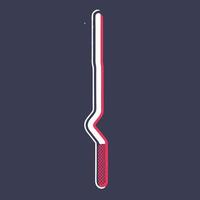 Abstract Bent Rod Design with Textured Base vector