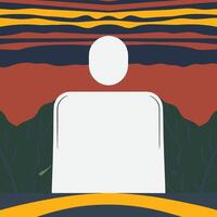 Abstract Figure in a Colorful Landscape vector