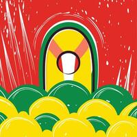 Abstract Art Red, Yellow, and Green Composition vector