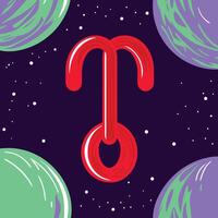 Cosmic Candy Cane in Space A vibrant abstract design vector