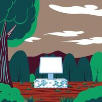 Blank Screen in Nature Setting vector