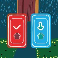 Up and Down Arrows Home Navigation Guide vector
