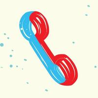 Abstract Phone Icon Red and Blue Graphic Design vector