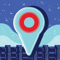 Winter Location Pointer Snowy Landscape Navigation vector