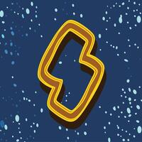 Abstract Gold S Shape Design with Blue Background vector