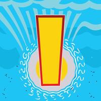 Abstract Water Scene with Central Yellow Rectangle vector