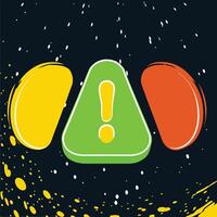 Alert System Triangular Warning Sign with Color Coded Indicators vector