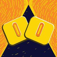 Abstract Orange and Yellow Design with Number Zero vector