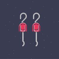 Pair of Hooks with Red Accents vector