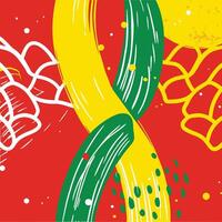 Abstract Red, Yellow, and Green Swirls vector