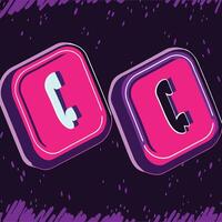 Abstract Phone Icon Design Vibrant Colors and Geometric Shapes vector