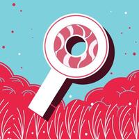Abstract Circular Design with Red and White Elements vector