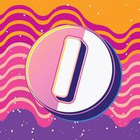 Abstract Colorful Waves Background with Letter I vector