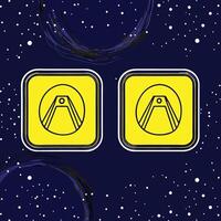 Abstract Geometric Mountain Peak Design Yellow Square Icons vector