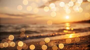 Golden Warm Bokeh Background for a Dreamy Glow, bokeh abstract background, modern abstract backdrop. photo