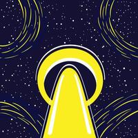 Cosmic Gateway Yellow Beam in Starry Night vector