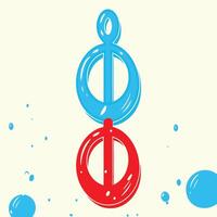 Abstract Double Circle Symbol Design vector