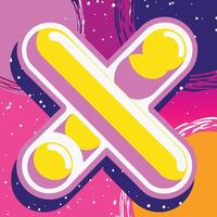 Abstract X Shape Design Colorful, Bold, Geometric Art vector