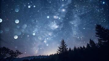 Starry Night Bokeh for Celestial Charm , bokeh abstract background, modern abstract backdrop. photo