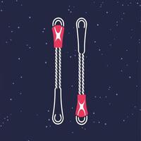 Climbing Equipment Rope and Carabiners vector