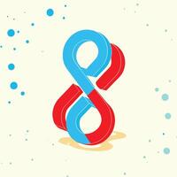 Intertwined Abstract Design Red and Blue Curves vector