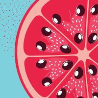 Red Fruit Slice Abstract Art Vibrant, Juicy Design vector