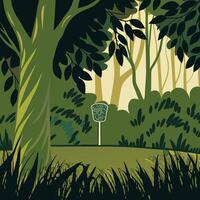 Forest Scene with Abstract Insect Trap vector