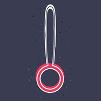 Abstract Red and White Circle with String Design vector