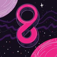 Cosmic Number Eight Abstract Space Art vector