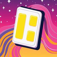Abstract Yellow Blocks in Space Colorful Retro Design vector