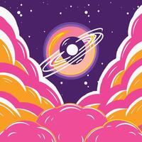 Cosmic Cloudscape Abstract Planetary Art vector