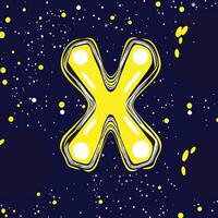 Cosmic Letter X Abstract Space Design vector