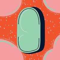 Abstract Green Shape on Red and Pink Background vector