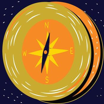 Abstract Compass Finding Your Way vector