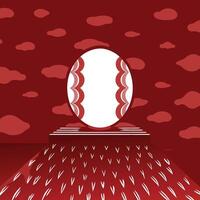 Red Abstract Background with Baseball and Platform vector
