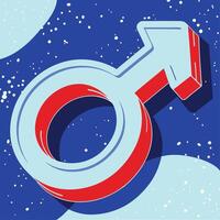 Abstract Male Symbol in Space A Colorful Design vector