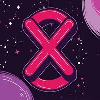 Cosmic X Abstract Art Design with Pink and Purple vector