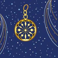 Golden Ornament Celestial Snowflake Design vector