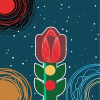 Abstract Floral Design with Circles and Dots vector