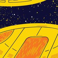 Spaceship View Cosmic Night Sky, Yellow Spaceship Hull vector