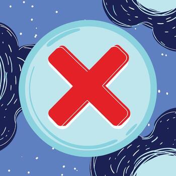 Red X Symbol Rejection, Cancellation, Error Graphic vector