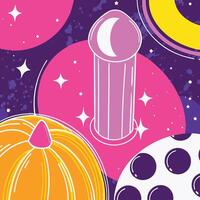 Abstract Cosmic Shapes Vibrant Colors and Celestial Design vector